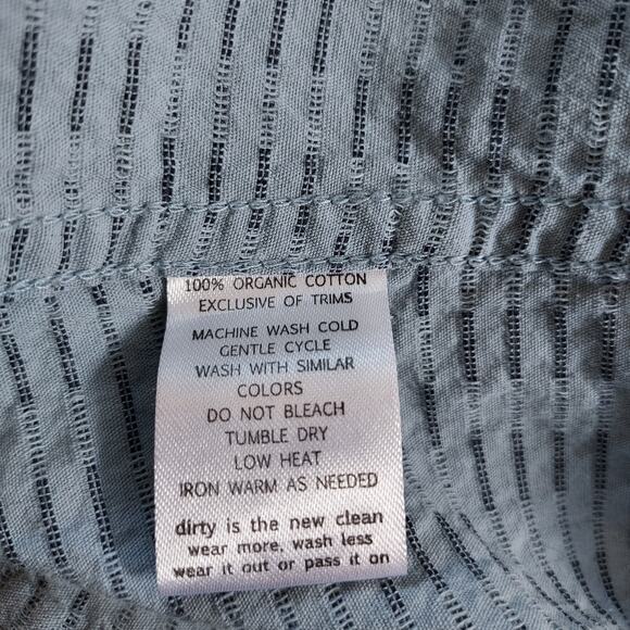 Toad & Co Blue Striped Button Down Short Sleeve Size M - Picture 11 of 11